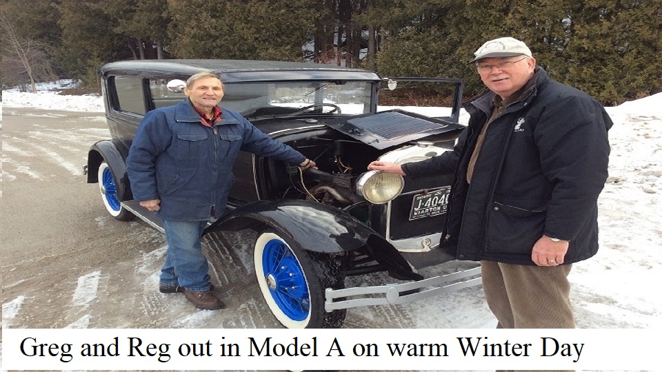  Weather wasn’t wintery so Reg drove the Model A with no interior heat